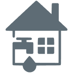 Water drop and house graphic
