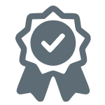 Award badge with checkmark