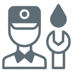 Car maintenance symbol with mechanic figure